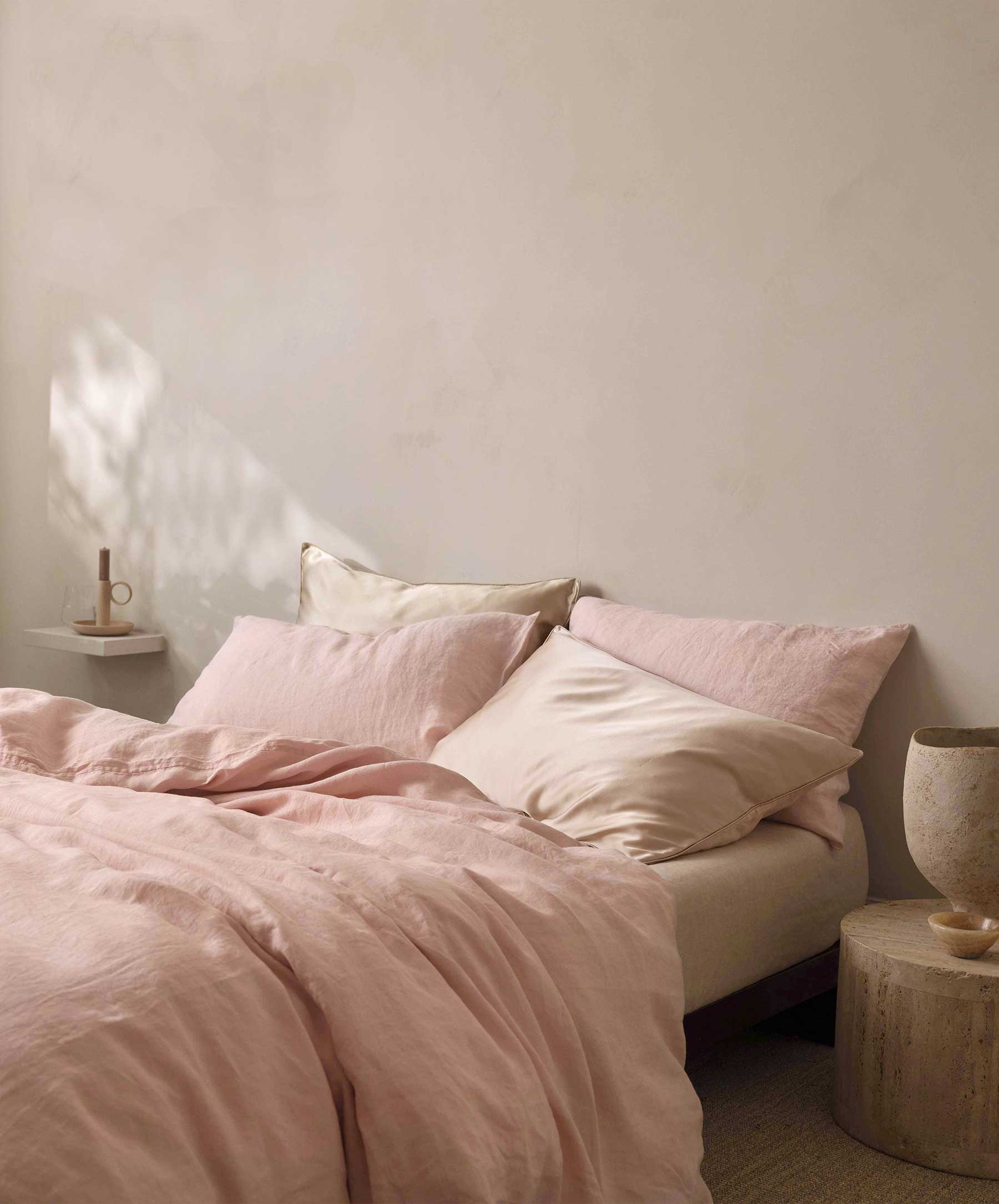 Linen Duvet Cover Set - Blush - Image 3