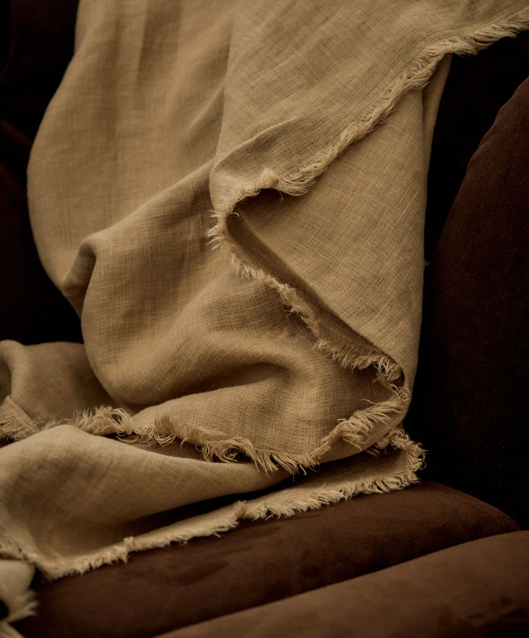 Freya Linen Throw - Biscuit - Image 3