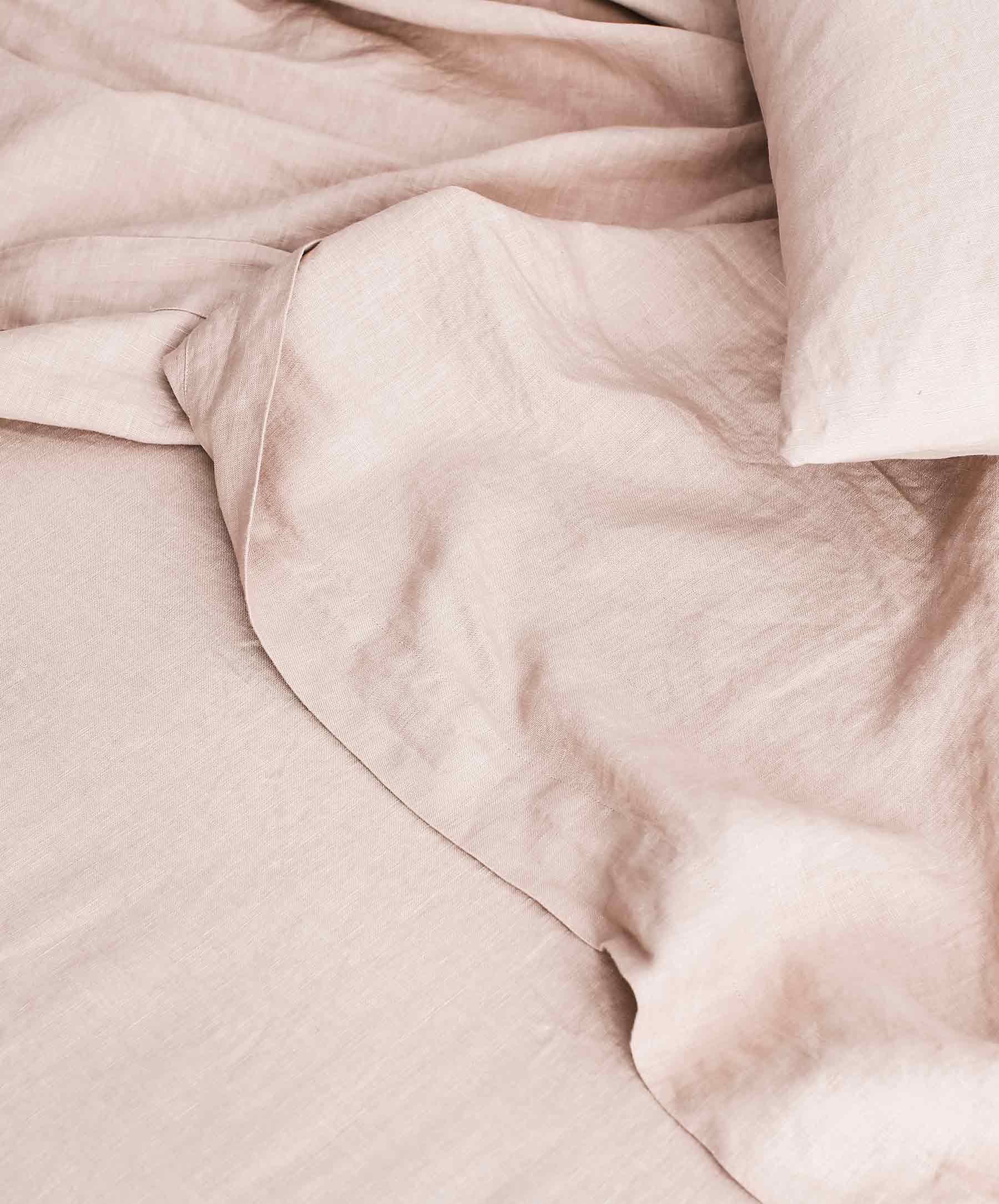 Linen Fitted Sheet - Blush - Image 3
