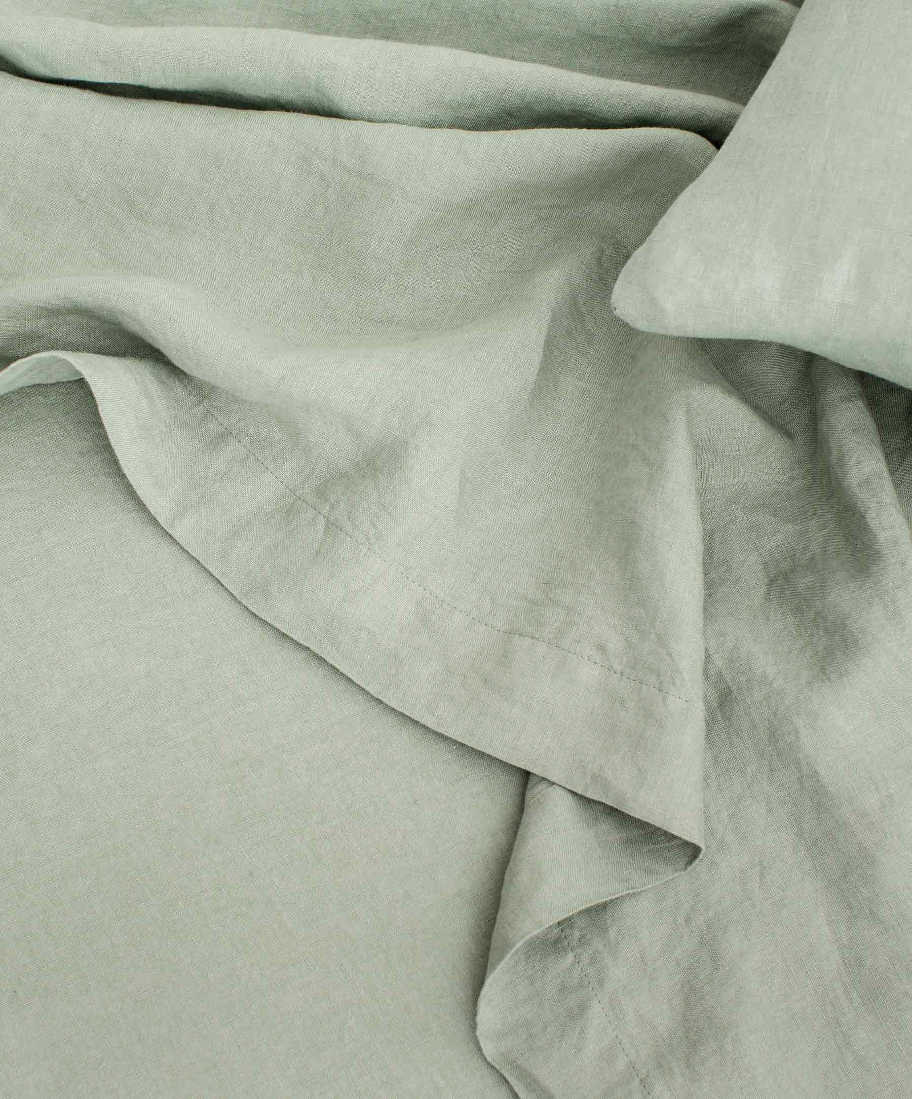 Linen Fitted Sheet - Sage - Image 3