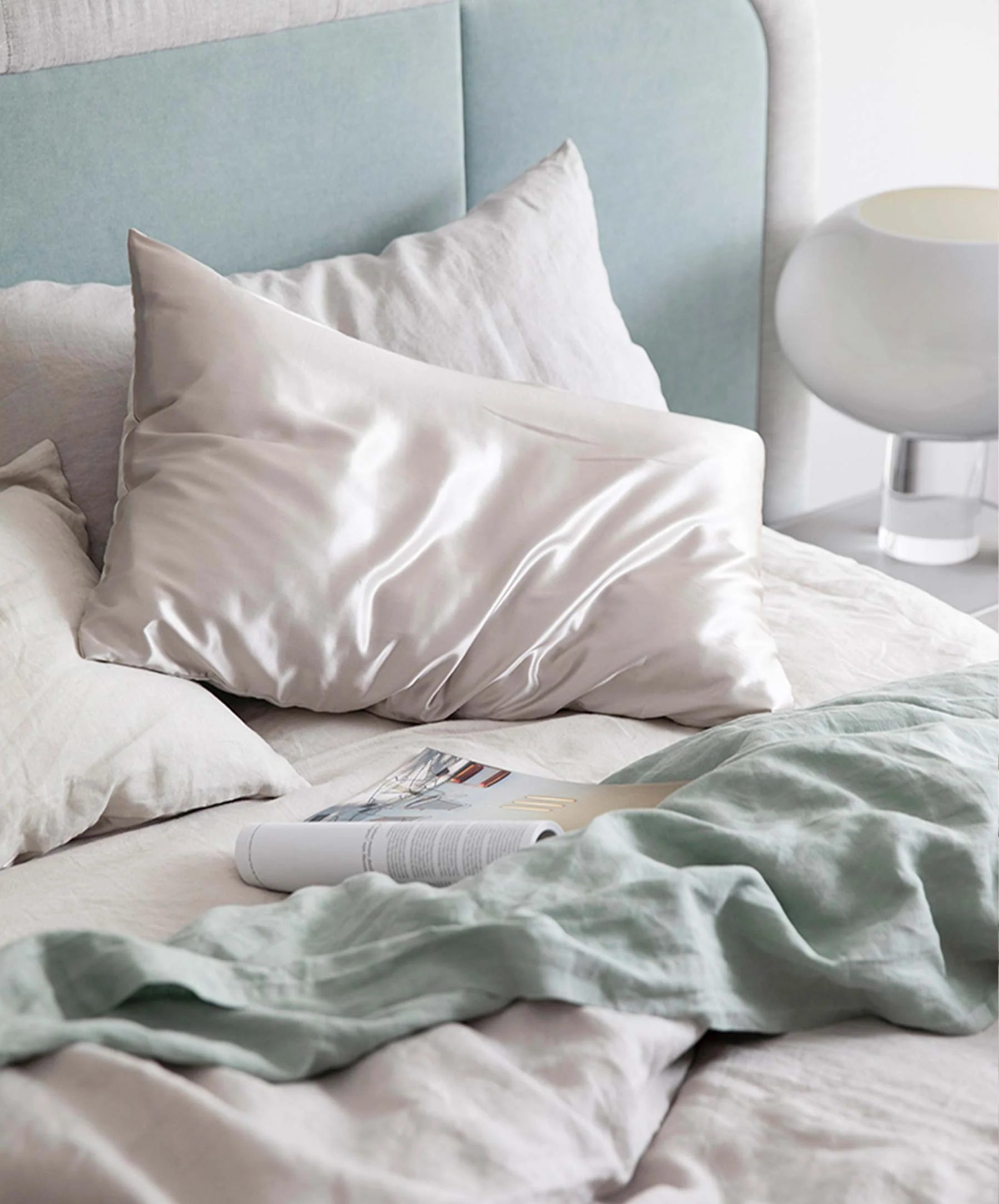 Linen Flat Sheet with Border - Sage - Image 3
