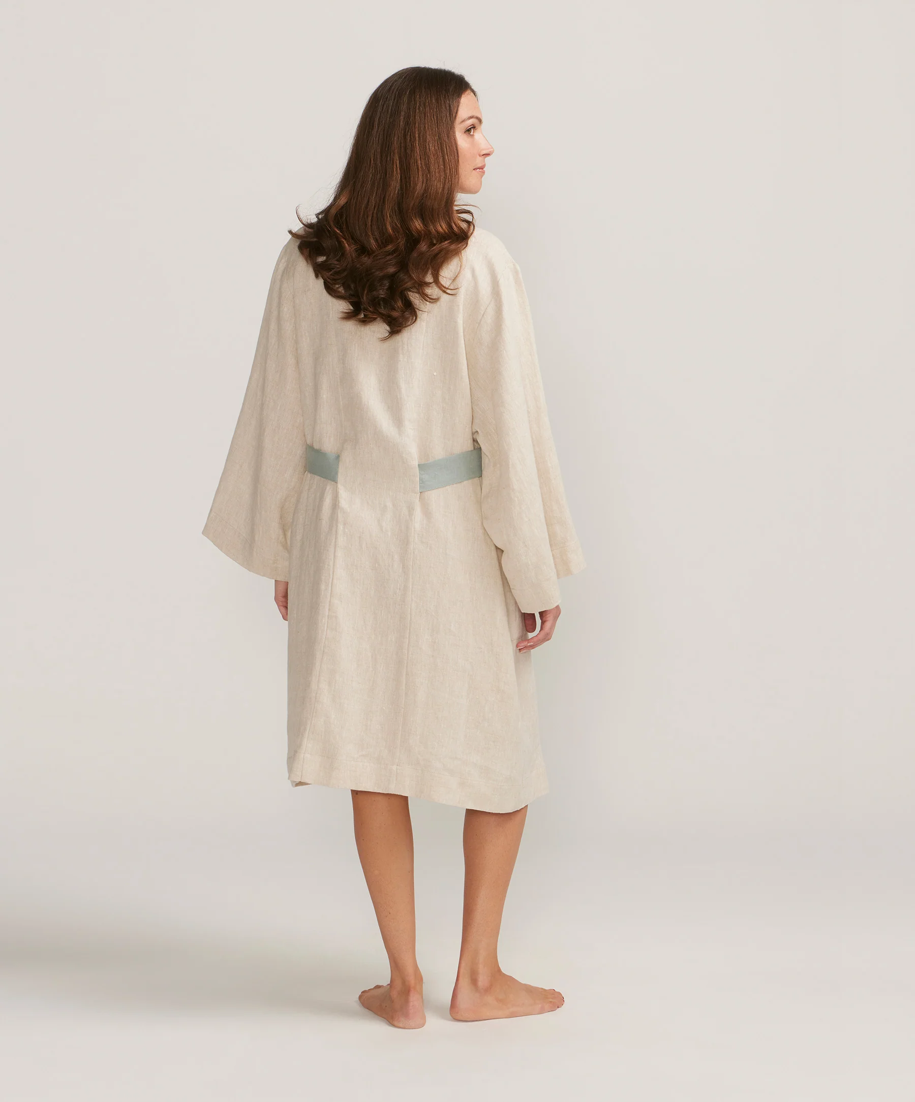 Linen Robe Edition I - Natural/Seafoam - Image 4