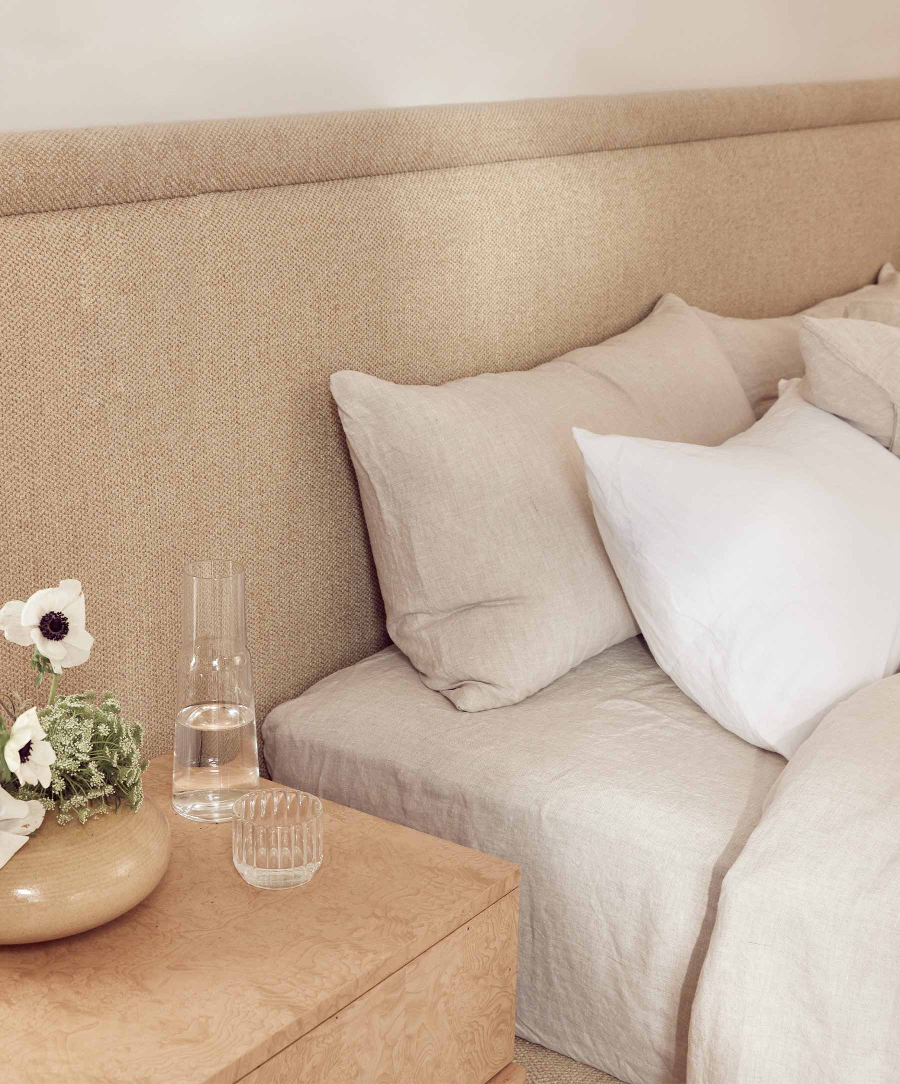 Linen Flat Sheet with Border - Natural - Image 3