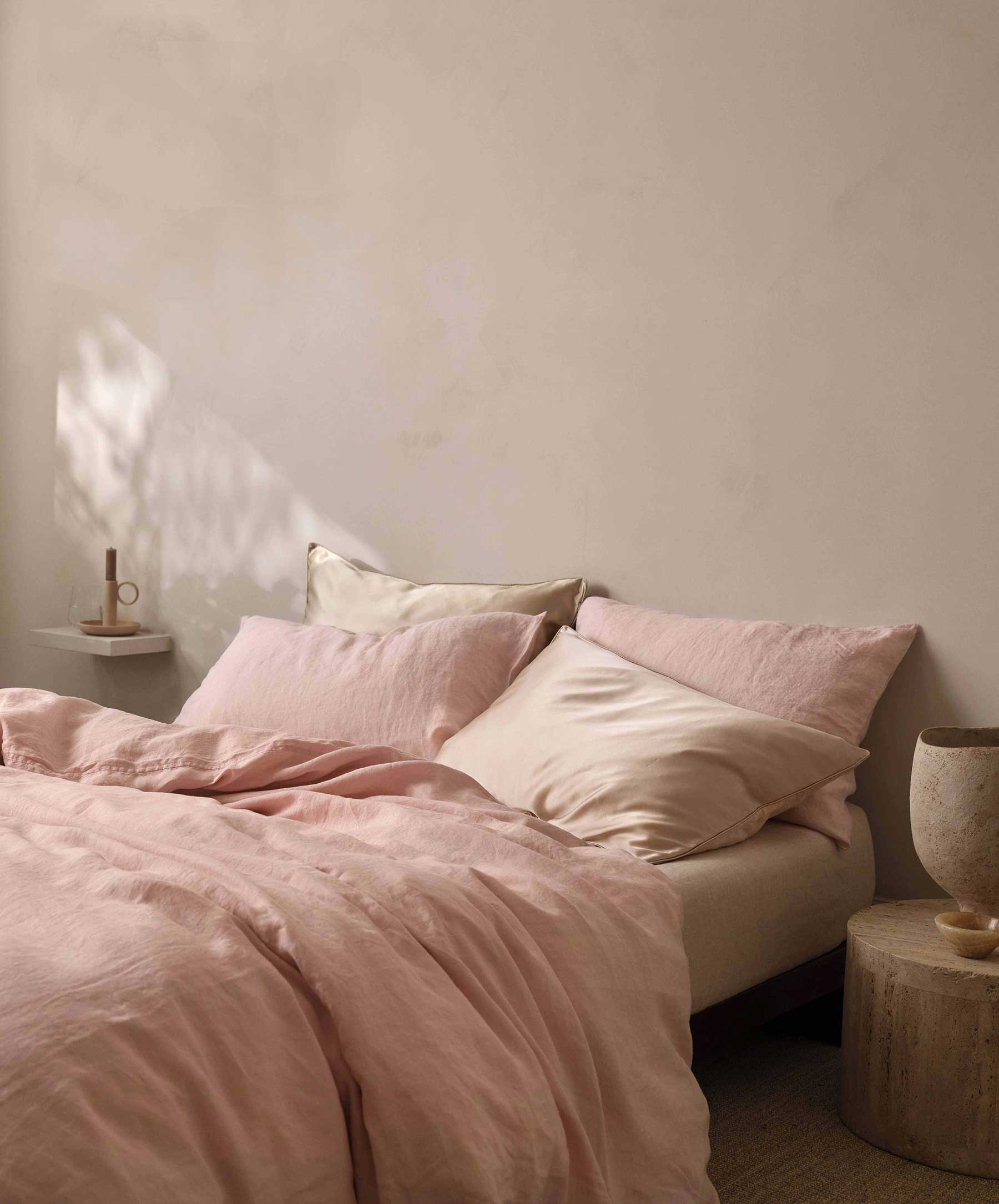 Silk Linen Flip Pillowcase - Blush - Image 7