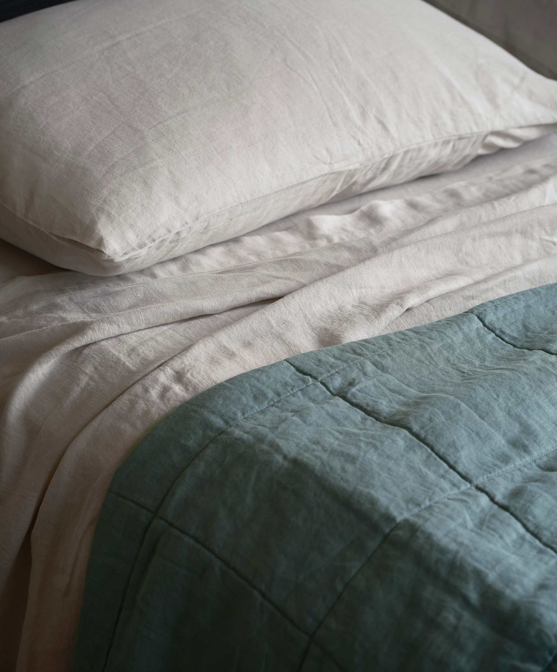 Quilted Bedcover - Bluestone - Image 4