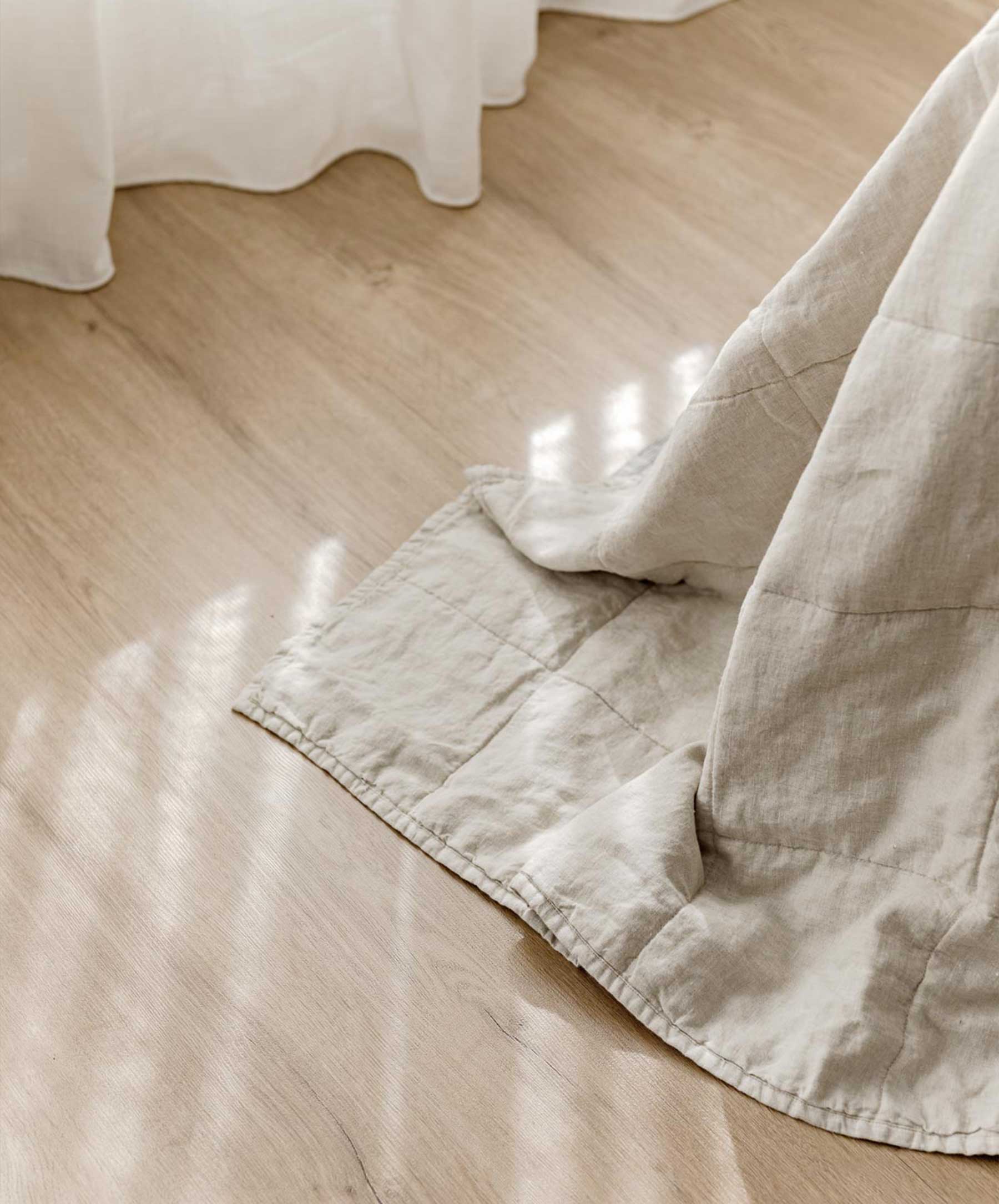 Quilted Bedcover - Natural - Image 3