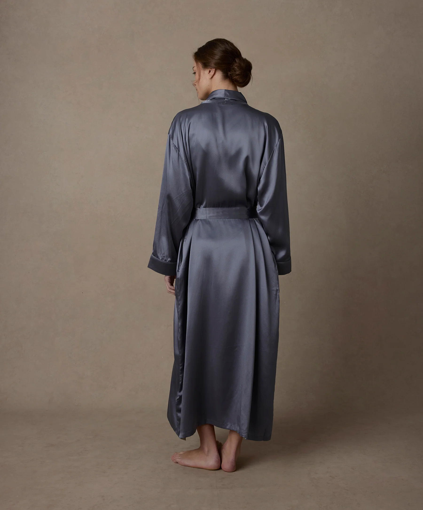 Silk Robe - Steel Blue - Image 3