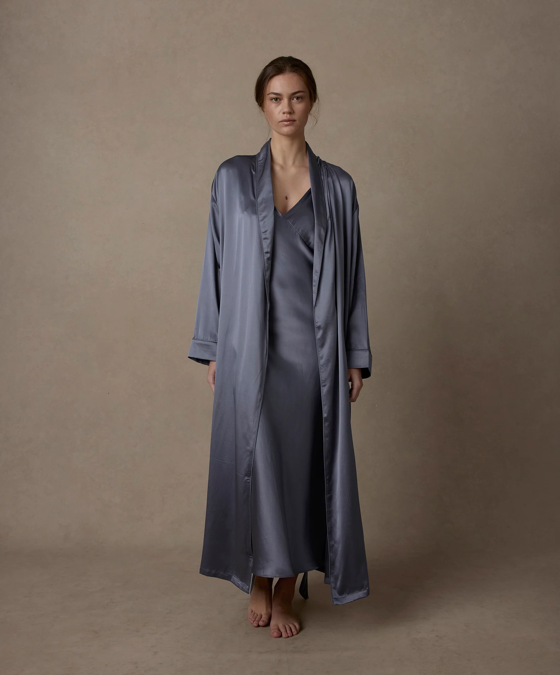 Silk Robe - Steel Blue - Image 4