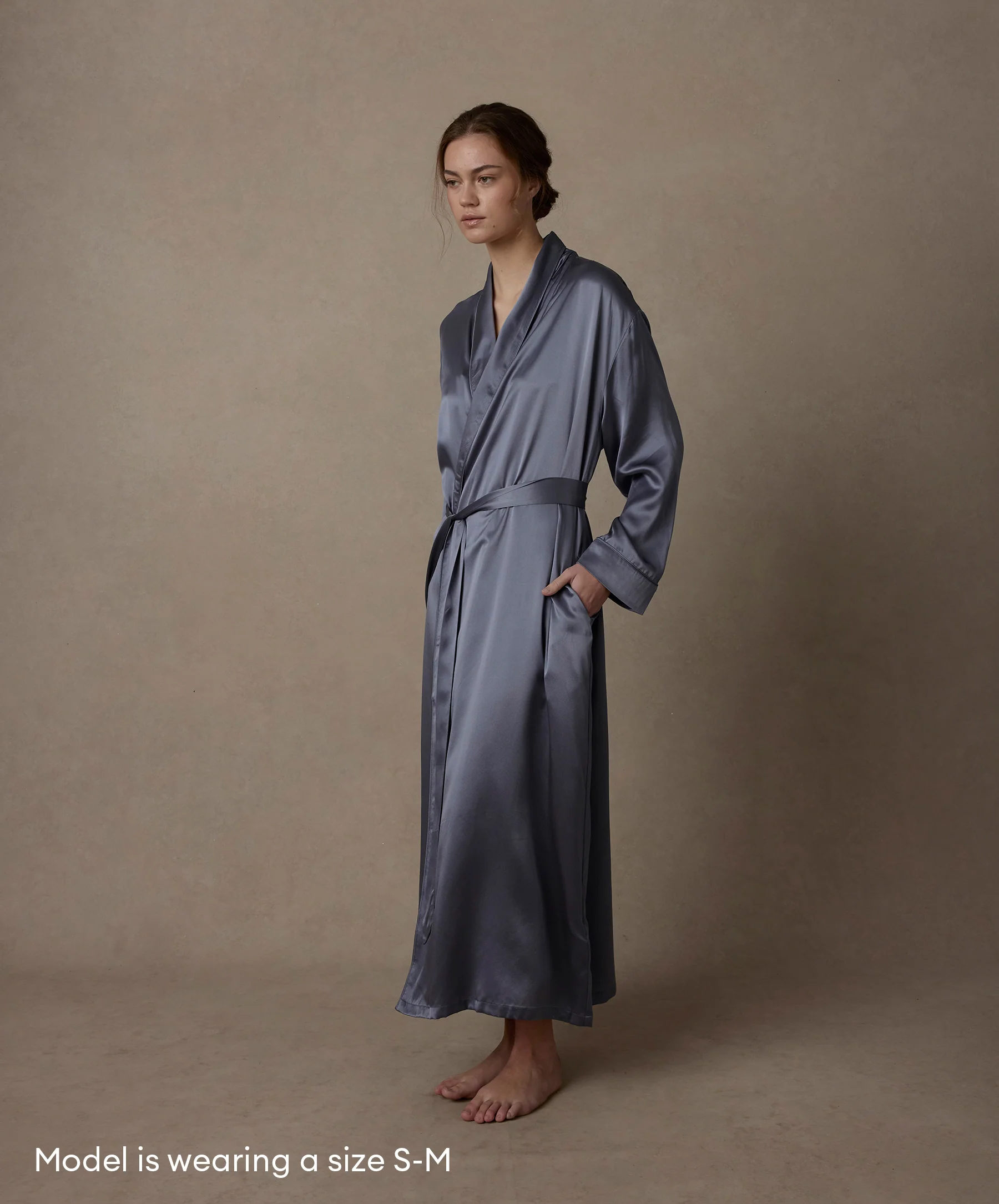 Silk Robe - Steel Blue - Image 6