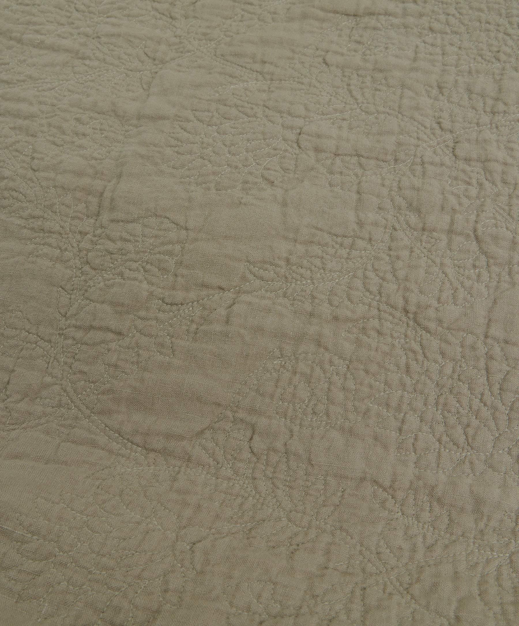 Willow Embroidered Quilt - Putty - Image 5